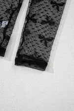 Bow Round Neck Sheer Top - Amexza