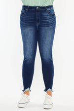 Full Size High Rise Frayed Ankle Skinny Jeans - Amexza