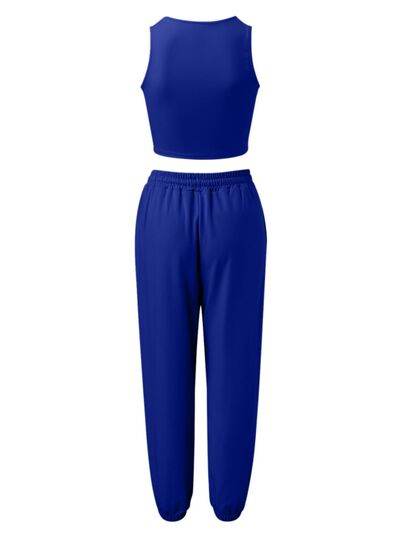 Wide Strap Top and Drawstring Joggers Set for a perfect OOTD – dress to impress outfits from Amexza