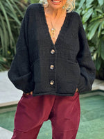 Pocketed V-Neck Button Up Cardigan for a perfect OOTD – dress to impress outfits from Amexza