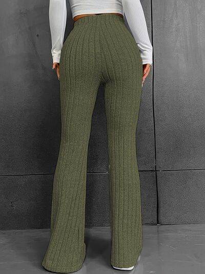 Ribbed High Waist Bootcut Pants for a perfect OOTD – dress to impress outfits from Amexza