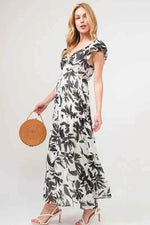 And The Why Ruffled Sleeve Tiered Floral Print Maxi Dress for a perfect OOTD – dress to impress outfits from Amexza
