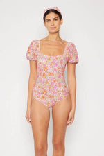 Marina West Swim Floral Puff Sleeve One-Piece Pink for a perfect OOTD – dress to impress outfits from Amexza