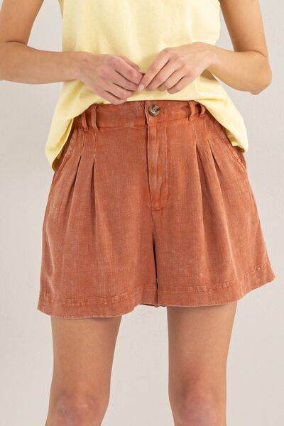 HYFVE High Waist Pleated Linen Shorts for a perfect OOTD – dress to impress outfits from Amexza