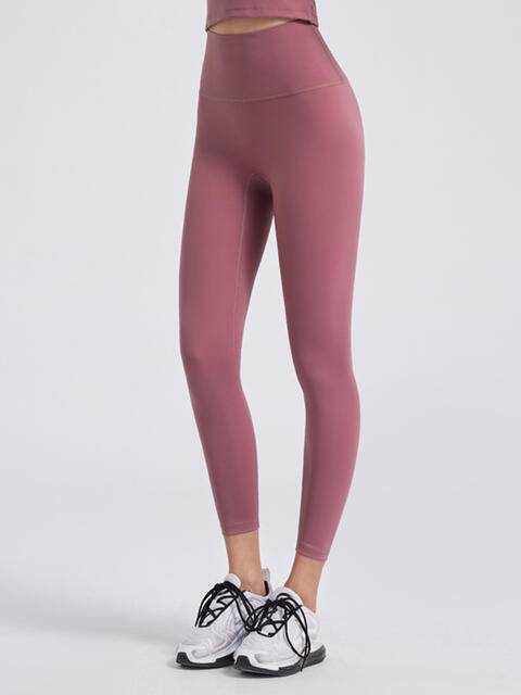 Wide Waistband Sports Leggings - Amexza