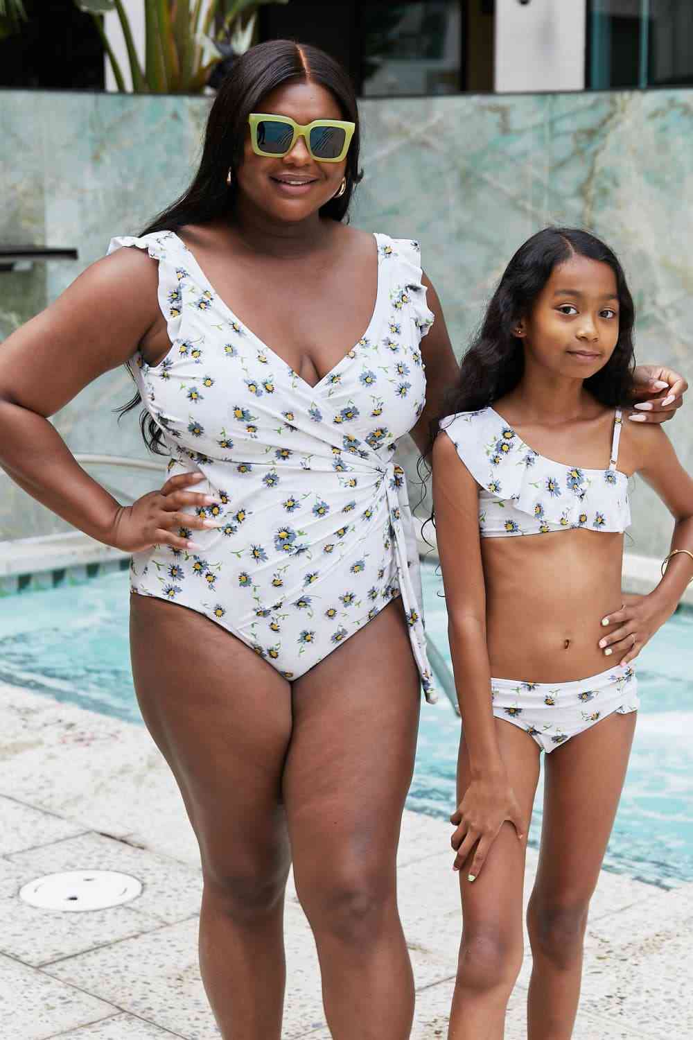 Marina West Swim Float On Ruffle Faux Wrap One-Piece in Daisy Cream Daisy Cream for a perfect OOTD – dress to impress outfits from Amexza