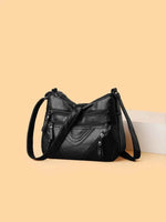 PU Multi-Compartment Crossbody Bag Black One Size for a perfect OOTD – dress to impress outfits from Amexza