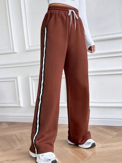 Drawstring Wide Leg Pants Brown for a perfect OOTD – dress to impress outfits from Amexza