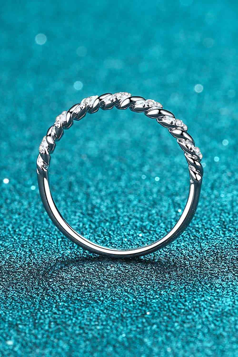 Moissanite Rhodium-Plated Half-Eternity Ring for a perfect OOTD – dress to impress outfits from Amexza