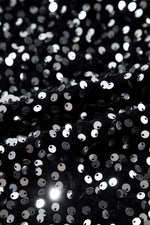 Sequin Round Neck Long Sleeve Blouse - Amexza