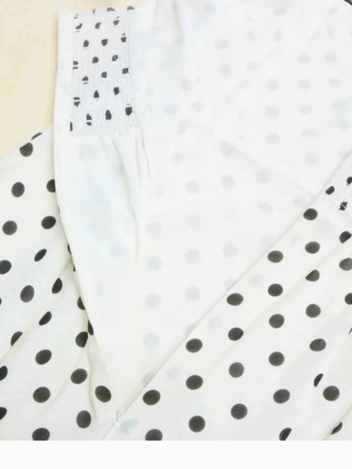 Polka Dot Sweetheart Neckline Maxi Dress