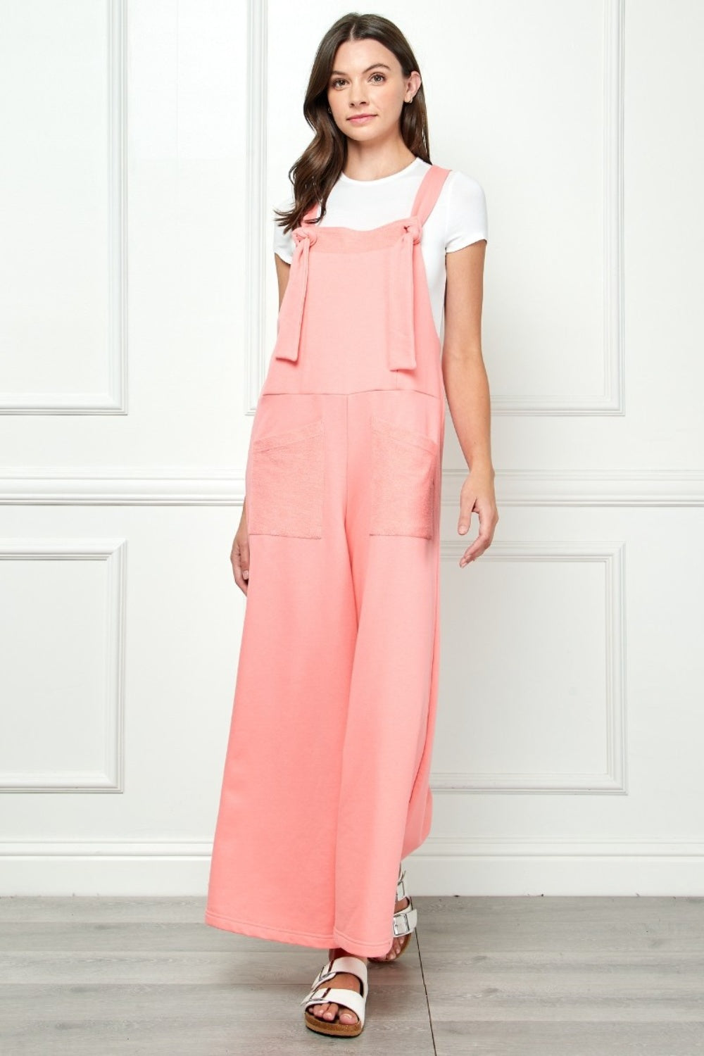 Veveret Wide Strap French Terry Overalls for a perfect OOTD – dress to impress outfits from Amexza