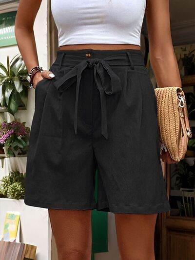 Perfee Tied High Waist Shorts with Pockets for a perfect OOTD – dress to impress outfits from Amexza