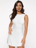 Backless Wide Strap Mini Dress White for a perfect OOTD – dress to impress outfits from Amexza