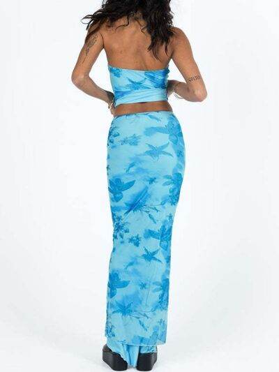 Printed Tube Top and Maxi Skirt Set for a perfect OOTD – dress to impress outfits from Amexza