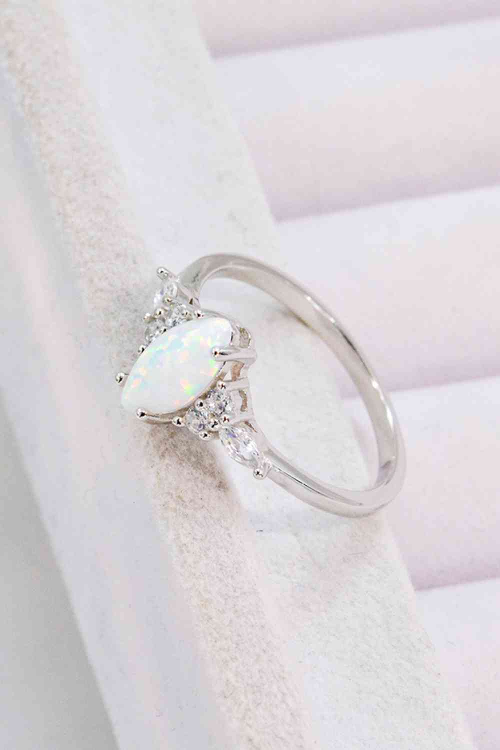 Opal and Zircon Platinum-Plated Ring for a perfect OOTD – dress to impress outfits from Amexza