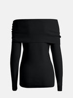 Off-Shoulder Long Sleeve Sweater for a perfect OOTD – dress to impress outfits from Amexza