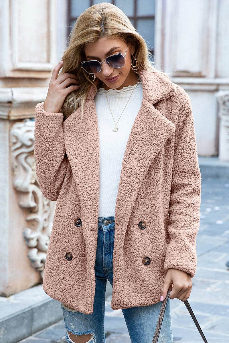 Ivy Lane Full Size Lapel Collar Sherpa Coat for a perfect OOTD – dress to impress outfits from Amexza