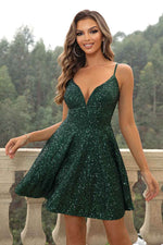 Sequin Spaghetti Strap Dress Green for a perfect OOTD – dress to impress outfits from Amexza