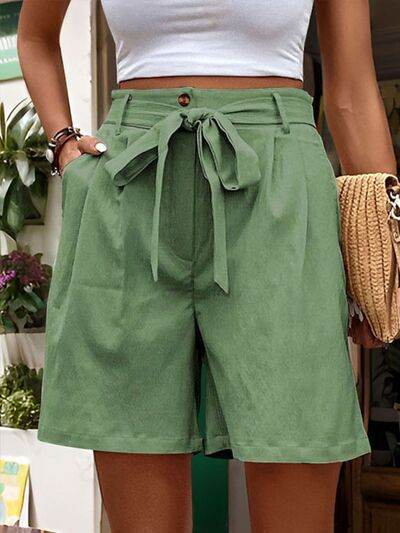 Perfee Tied High Waist Shorts with Pockets for a perfect OOTD – dress to impress outfits from Amexza