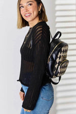 David Jones Argyle Pattern PU Leather Backpack for a perfect OOTD – dress to impress outfits from Amexza