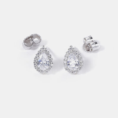 925 Sterling Silver Zircon Teardrop Shape Earrings for a perfect OOTD – dress to impress outfits from Amexza