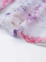 Floral Print Ruffled Mini Dress with Deep V-Neck