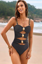 Cutout Ruched Sweetheart Neck One-Piece Swimwear for a perfect OOTD – dress to impress outfits from Amexza