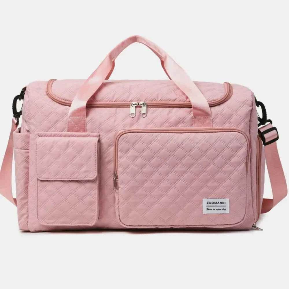 Oxford Cloth Multi Pockets Travel Bag Dusty Pink One Size for a perfect OOTD – dress to impress outfits from Amexza