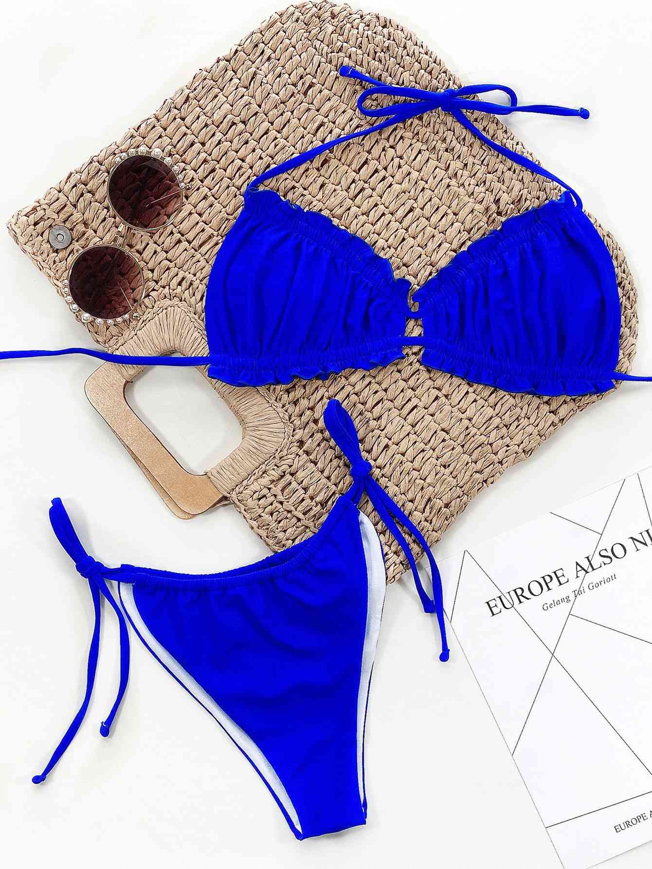 Frill Trill Halter Neck Bikini Set for a perfect OOTD – dress to impress outfits from Amexza