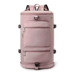 Multi Pocket Travel Backpack Bag Dusty Pink One Size for a perfect OOTD – dress to impress outfits from Amexza