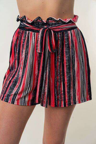 White Birch Full Size High Waisted Striped Shorts for a perfect OOTD – dress to impress outfits from Amexza