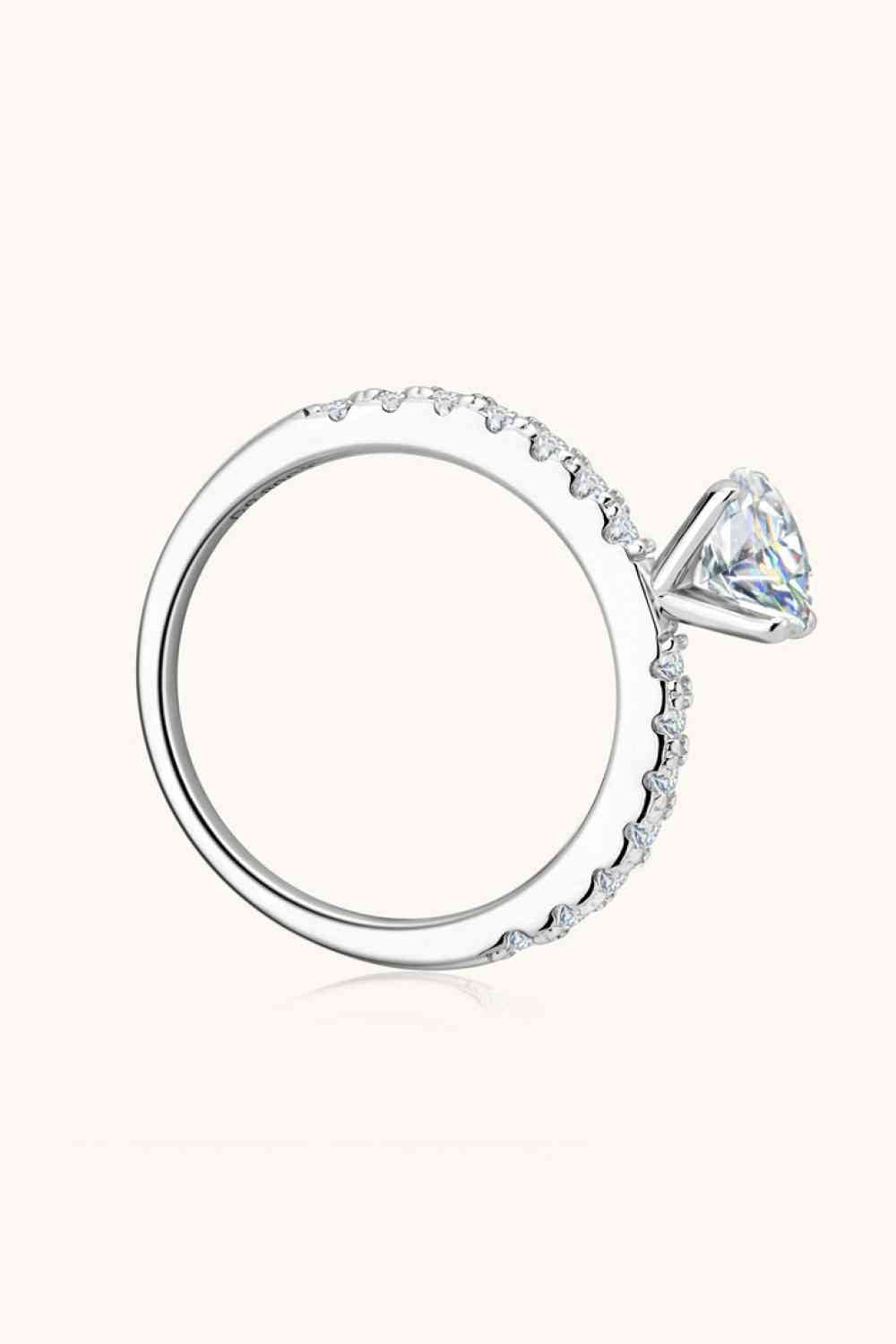 Moissanite Platinum-Plated Side Stone Ring for a perfect OOTD – dress to impress outfits from Amexza