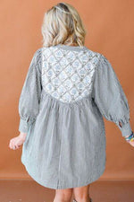 Tied Floral Printed Striped Long Sleeve Dress for a perfect OOTD – dress to impress outfits from Amexza