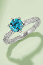 1 Carat Moissanite Contrast 925 Sterling Silver Ring Sky Blue for a perfect OOTD – dress to impress outfits from Amexza