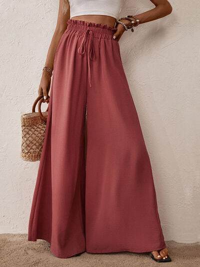 Perfee Frill Tied Wide Leg Pants for a perfect OOTD – dress to impress outfits from Amexza