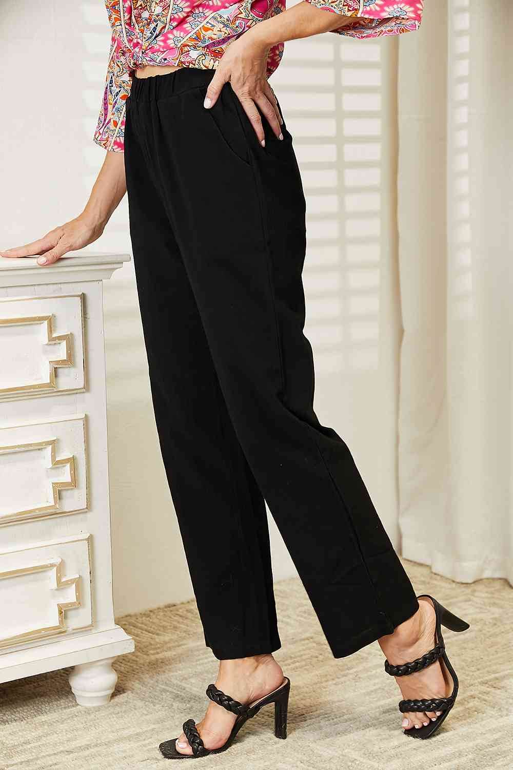 Shiny Pull-On Pants with Pockets for a perfect OOTD – dress to impress outfits from Amexza