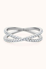 Moissanite 925 Sterling Silver Crisscross Ring for a perfect OOTD – dress to impress outfits from Amexza