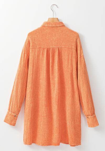 Pocketed Button Up Long Sleeve Shirt Dress for a perfect OOTD – dress to impress outfits from Amexza