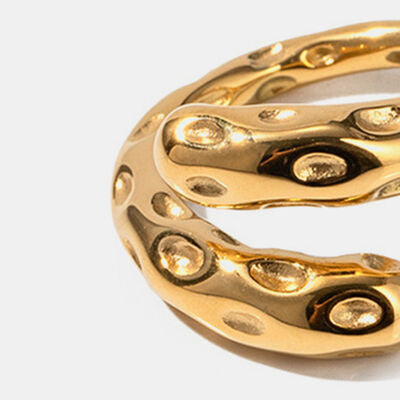 Titanium Steel Gold-Plated Bypass Ring for a perfect OOTD – dress to impress outfits from Amexza