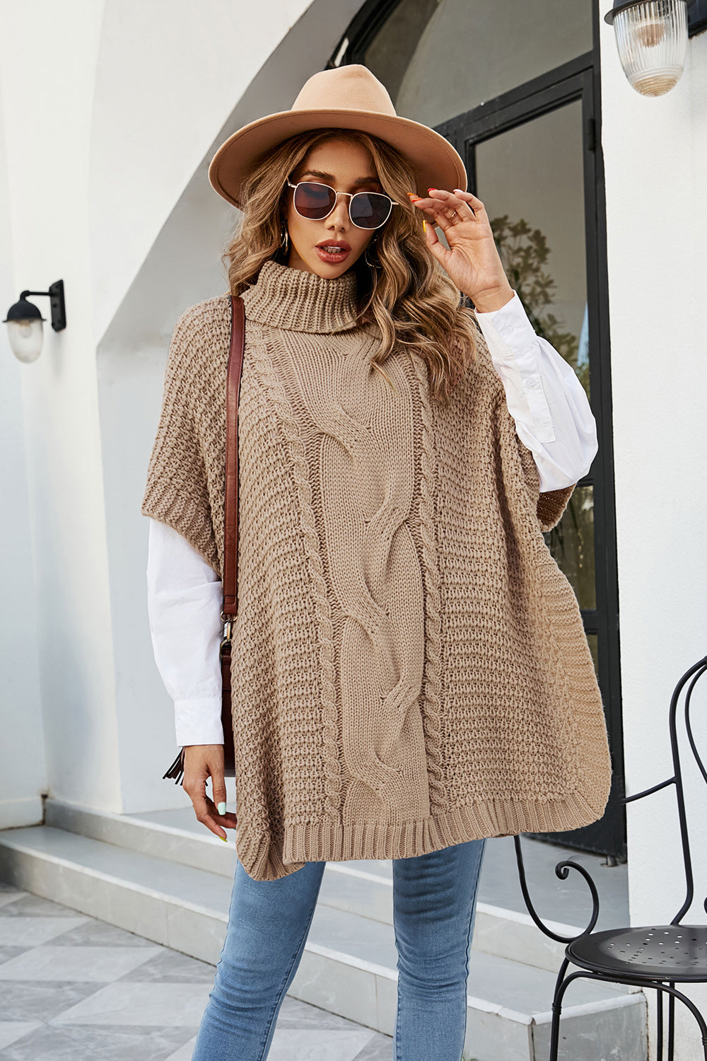 Cable-Knit Turtleneck Slit Sweater for a perfect OOTD – dress to impress outfits from Amexza