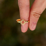 Sun Shape 18K Gold-Plated Ring for a perfect OOTD – dress to impress outfits from Amexza