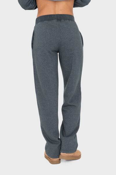 Mono B Elastic Waist Fleece Pants with Pockets for a perfect OOTD – dress to impress outfits from Amexza