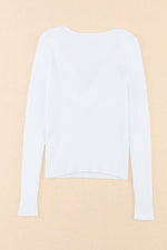 Crisscross V Neck Long Sleeve Knit Top for a perfect OOTD – dress to impress outfits from Amexza