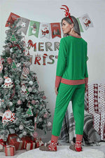 Full Size MERRY CHRISTMAS Graphic Top and Pants Lounge Set for a perfect OOTD – dress to impress outfits from Amexza