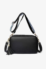 PU Leather Tassel Crossbody Bag Black One Size for a perfect OOTD – dress to impress outfits from Amexza