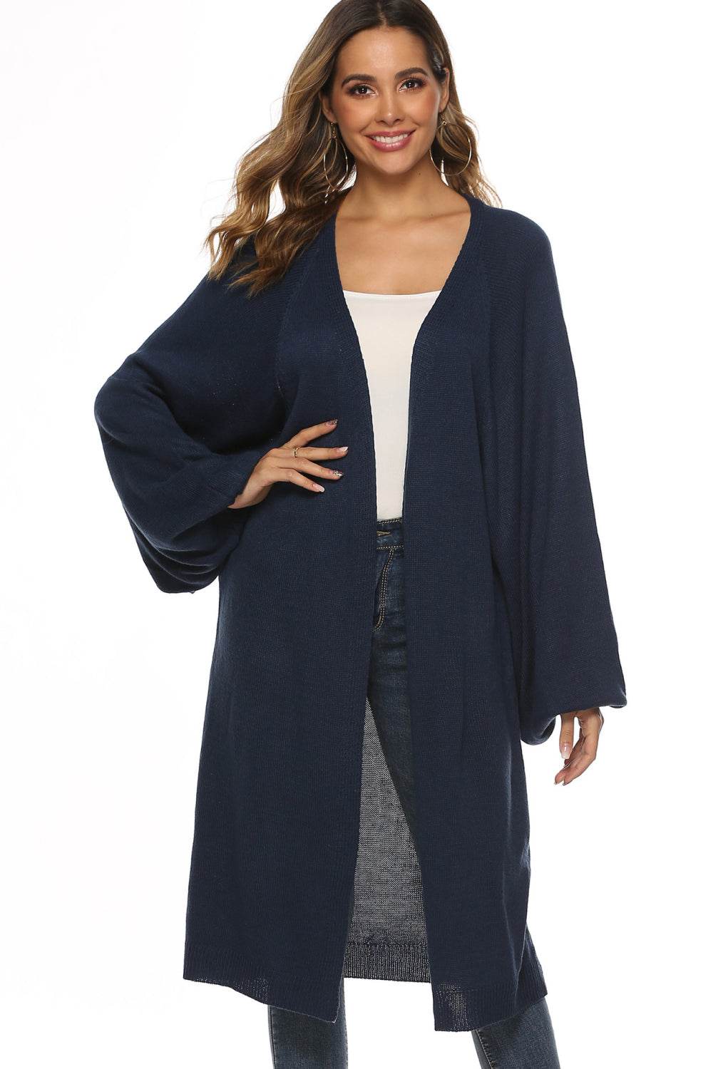 Long Sleeve Open Front Cardigan for a perfect OOTD – dress to impress outfits from Amexza