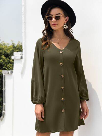 V-Neck Long Sleeve Mini Dress for a perfect OOTD – dress to impress outfits from Amexza