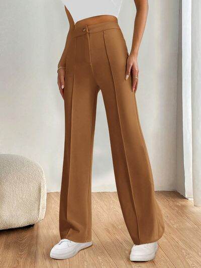 High Waist Wide Leg Pants Caramel for a perfect OOTD – dress to impress outfits from Amexza