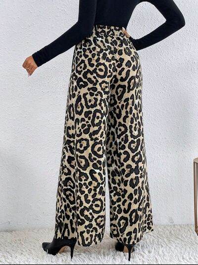 Printed Elastic Waist Wide Leg Pants for a perfect OOTD – dress to impress outfits from Amexza